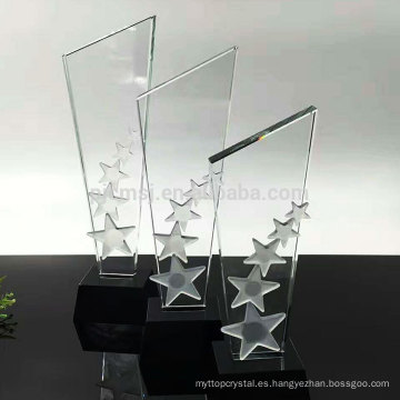 Durable con trofeo de premio de cristal personalizado de bajo precio